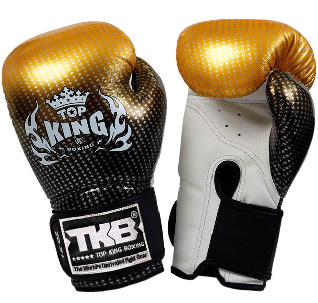 Top King Red Super Star Muay Thai Boxing Gloves Top View