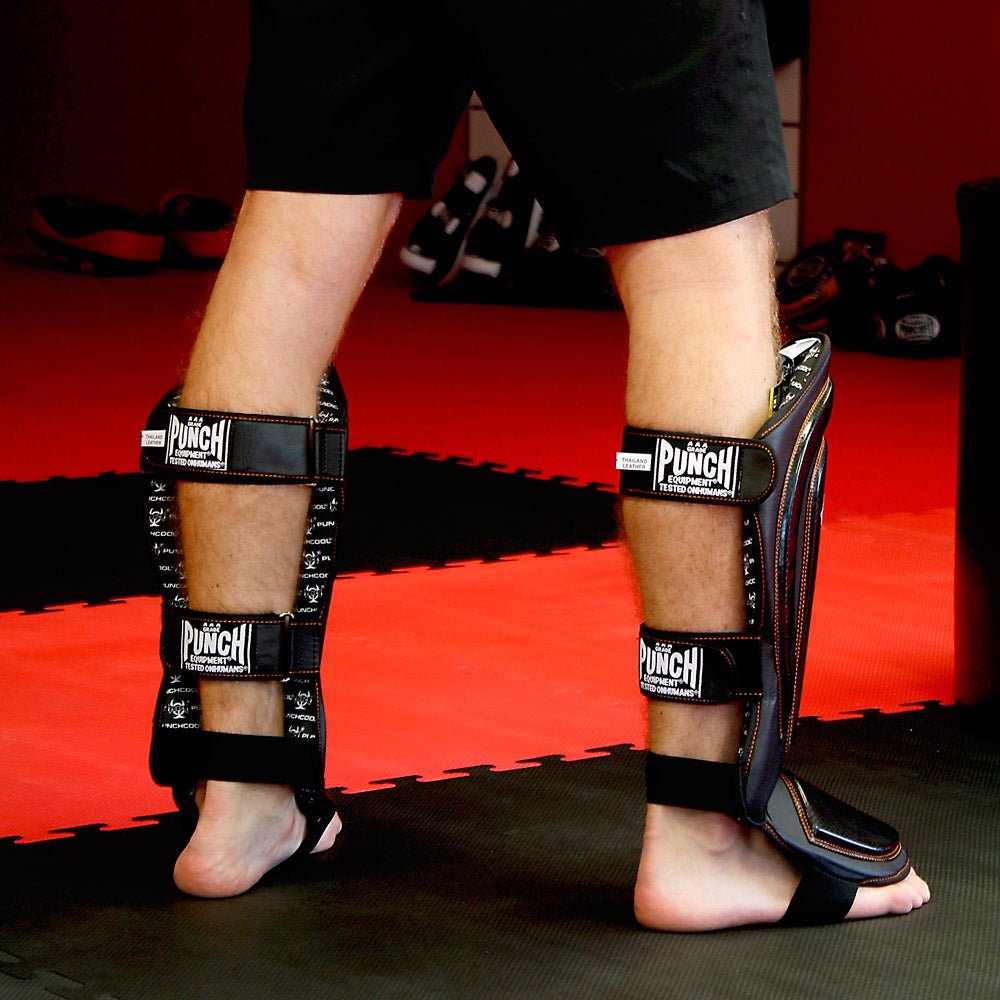 Precision Black Diamond Muay Thai Shin Pads - Punch