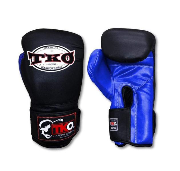 Black Blue TKO Boxing Gloves