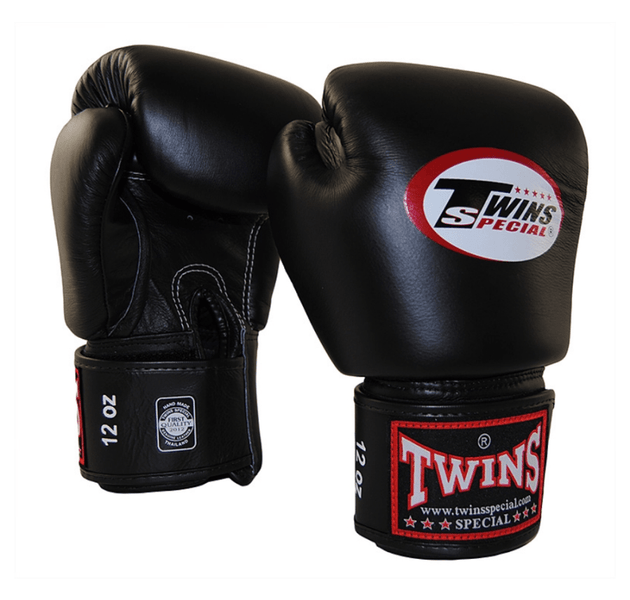 Boxing Gloves Twins Special Muay Thai Black Front and Back
